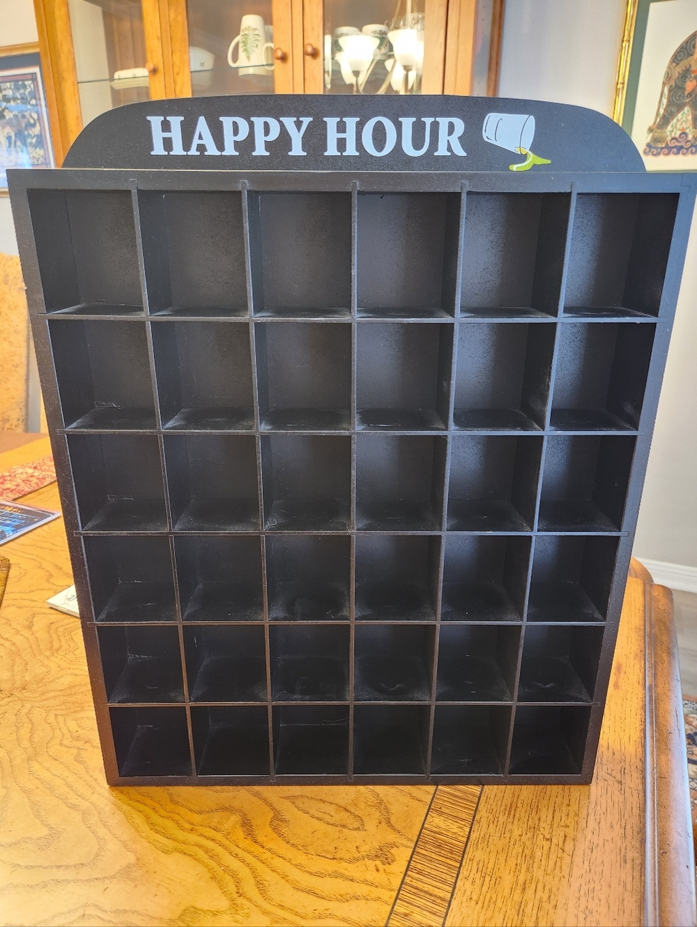 Black Wood Shot Glass Shelf